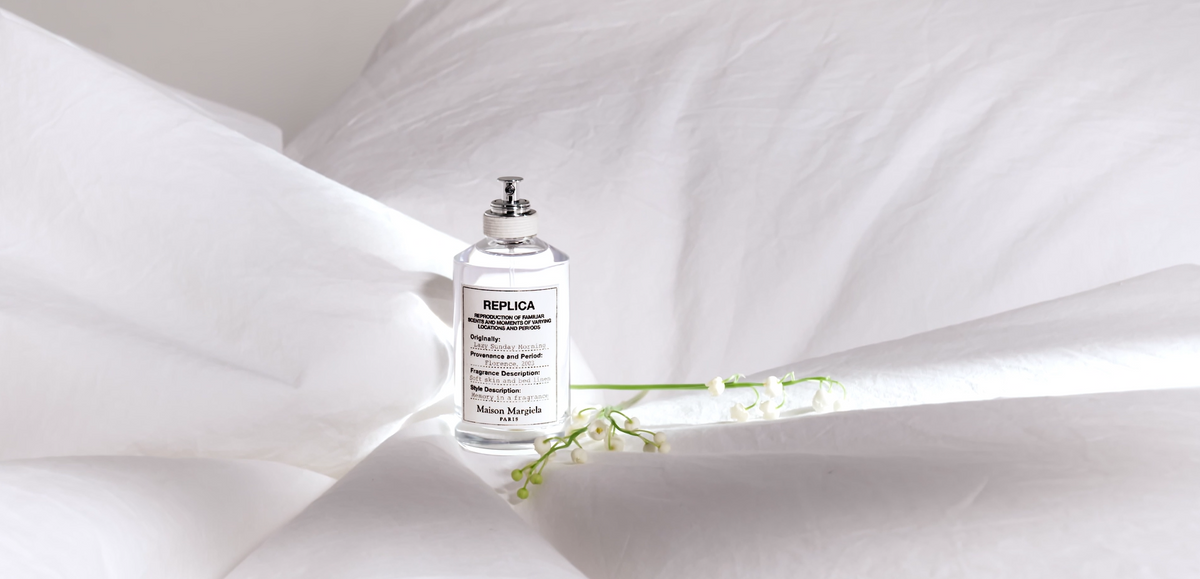Maison Margiela Replica Lazy Sunday Morning editorial fragrance background
